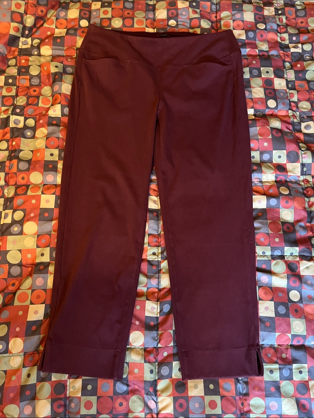 J. Jill Burgundy Cropped Ankle Pants